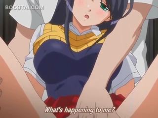 Excited hentai lover getting her squirting cunt teased