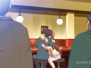 Redhead anime school doll seducing her adorable teacher