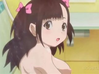 Casa de banho anime sexo vídeo com inocente jovem grávida nu miúda
